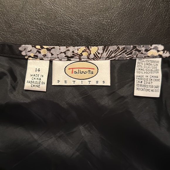 Talbots Petites Flower Skirt Size 14 Black, Beige, Tan & Grey - Picture 2 of 3